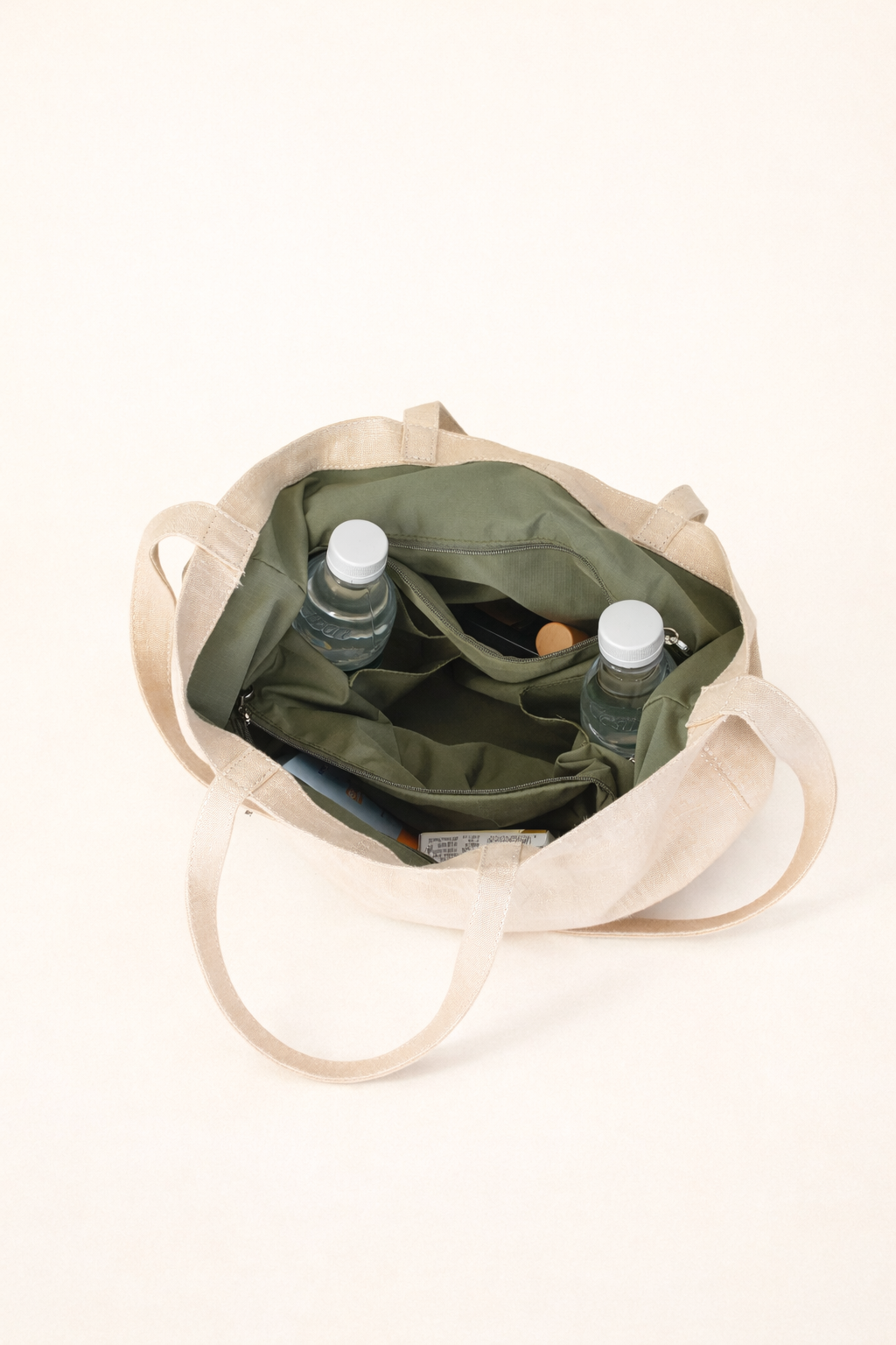 Lightweight Ramie Canvas Large Tote Bag